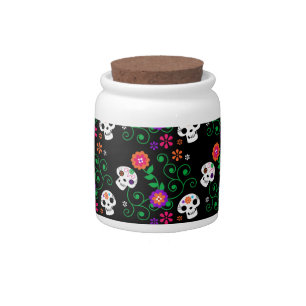 black sugar skull candy jar