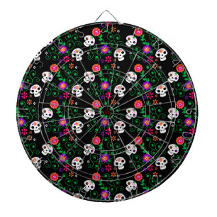 black sugar skull dart board
