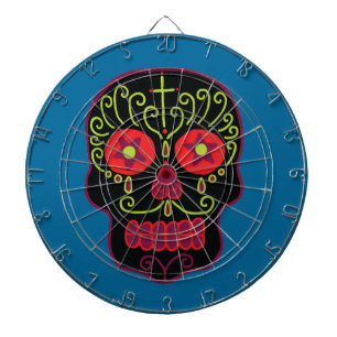 Black Sugar Skull Dart Board