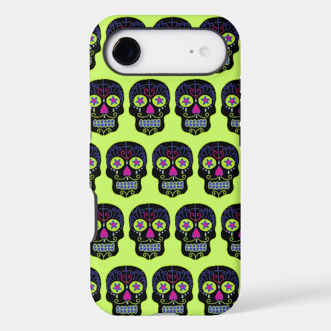 Black Sugar Skull iPhone Case (Back)