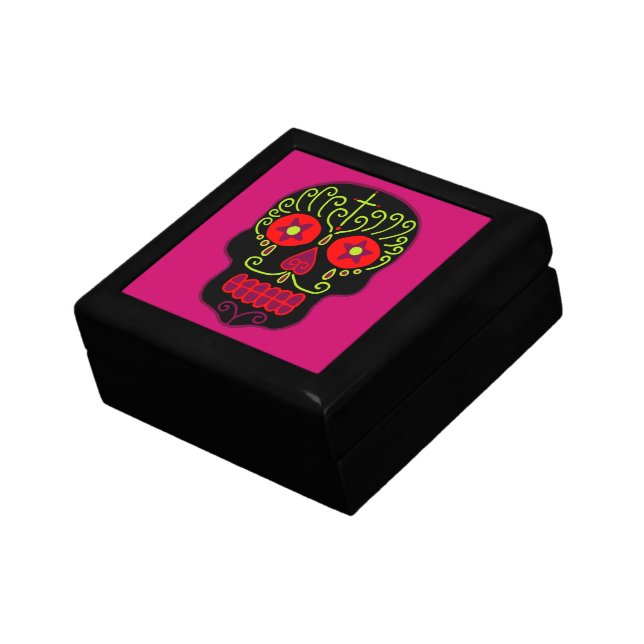 Black Sugar Skull Keepsake Box (Side)