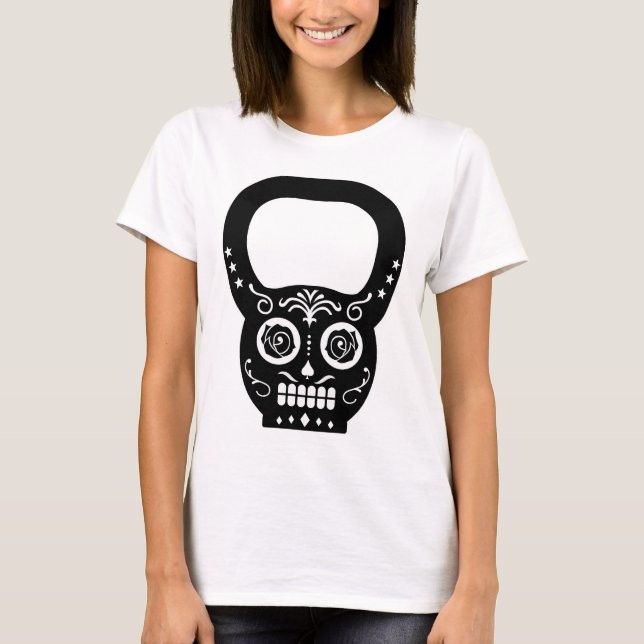 Black Sugar Skull Kettle Bell T-Shirt (Front)