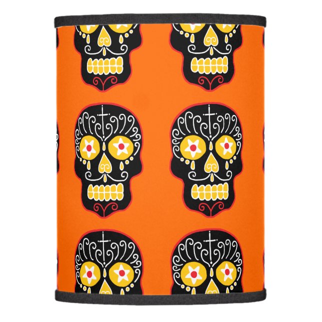 Black Sugar Skull Lamp Shade (Front)