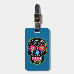 Black Sugar Skull Luggage Tag