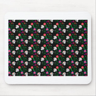 black sugar skull mouse pad