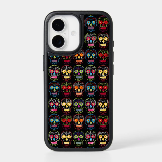 Black Sugar Skull Otterbox iPhone Case (Back)