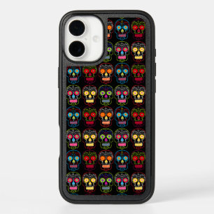 Black Sugar Skull iPhone 16 Mini Case