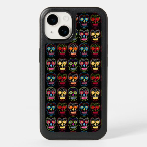 Black Sugar Skull OtterBox iPhone 14 Case