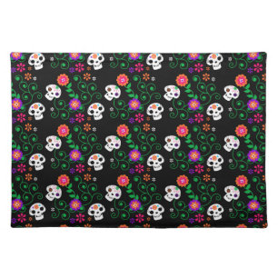 black sugar skull placemat