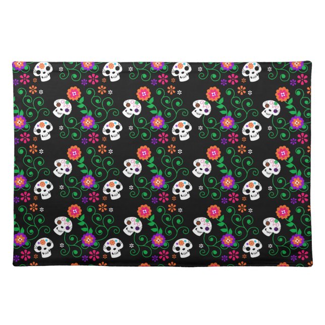 black sugar skull placemat (Front)