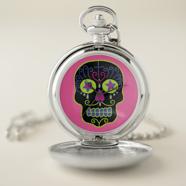 Black Sugar Skull Pocket Watch (Inside)