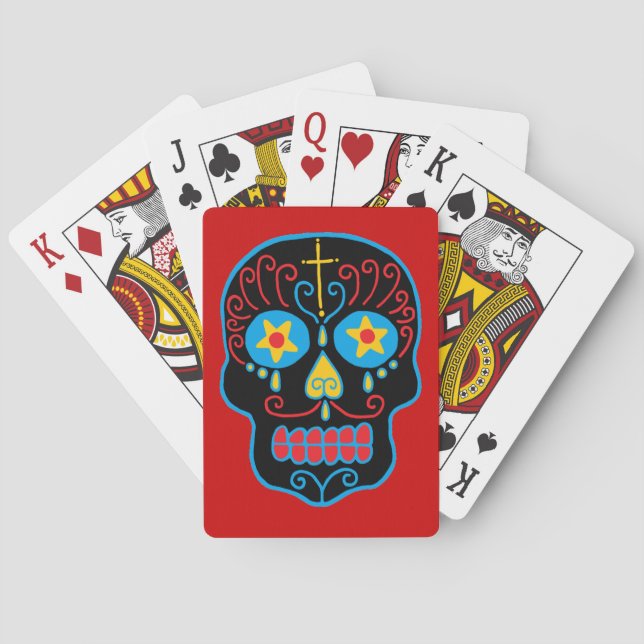 Black Sugar Skull Poker Cards (Back)
