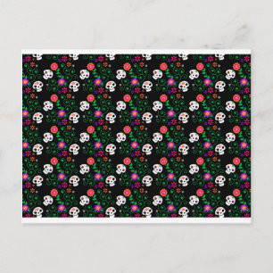 black sugar skull postcard