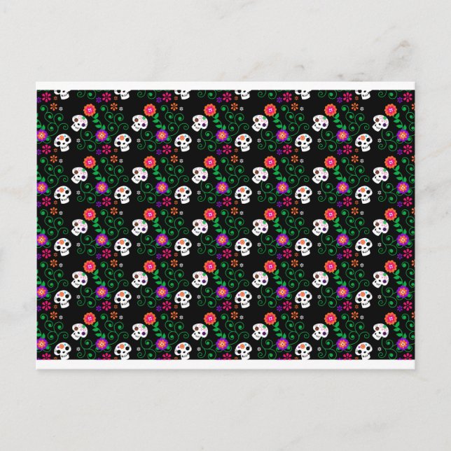 black sugar skull postcard (Front)