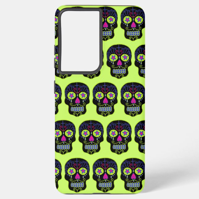 Black Sugar Skull Samsung Galaxy Case (Back)