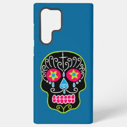 Black Sugar Skull Samsung Galaxy S22 Ultra Case
