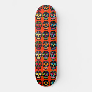 Black Sugar Skull Skateboard