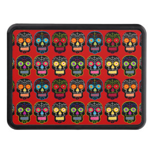 Black Sugar Skull Trailer Hitch Cover