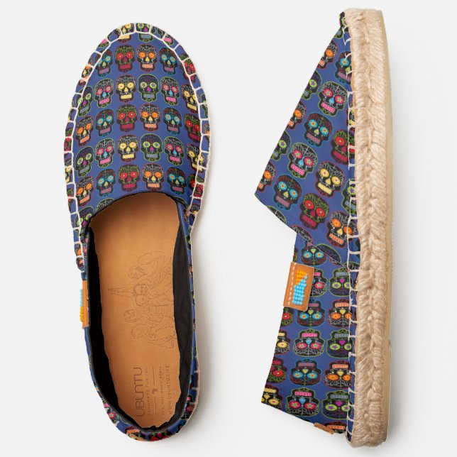 Black Sugar Skulls Espadrilles (Side)