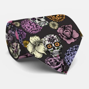 Black Sugar Skulls Necktie