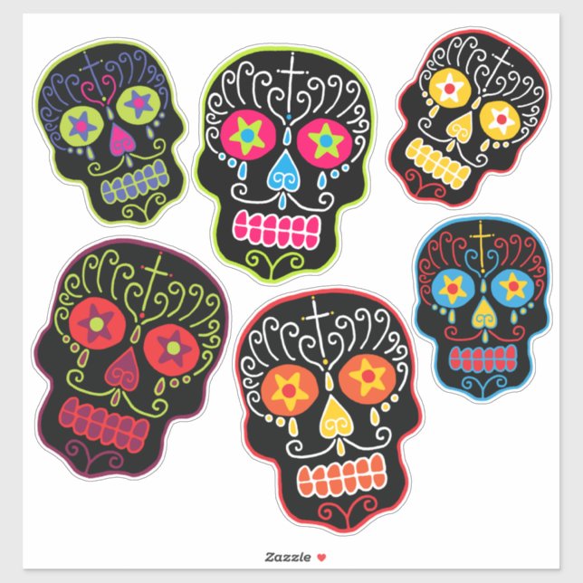 Black Sugar Skulls Sticker (Sheet)