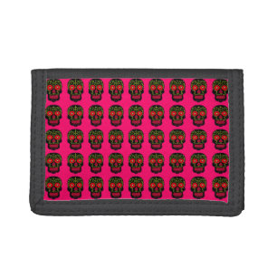 Black Sugar Skulls Tri-fold Wallet
