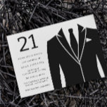 Black Suit & Tie 21st Birthday Party Invitation<br><div class="desc">Black Suit & Tie 21st Birthday Party Invitation

See matching collection in Niche and Nest Store

Many thanks</div>