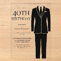 Black Suit & Tie Mens 40th Birthday Party