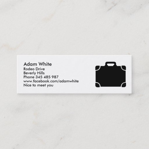 Customizable Black Suitcase icon Business Card