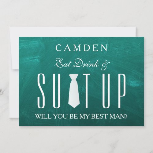 Black Suitup Will you be my Bestman Invitation