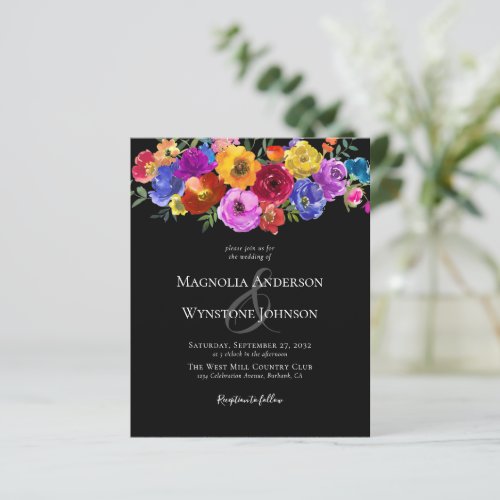 Black Summer Floral Wildflower Wedding