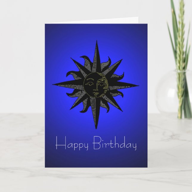 Black Sun Birthday Card (Front)