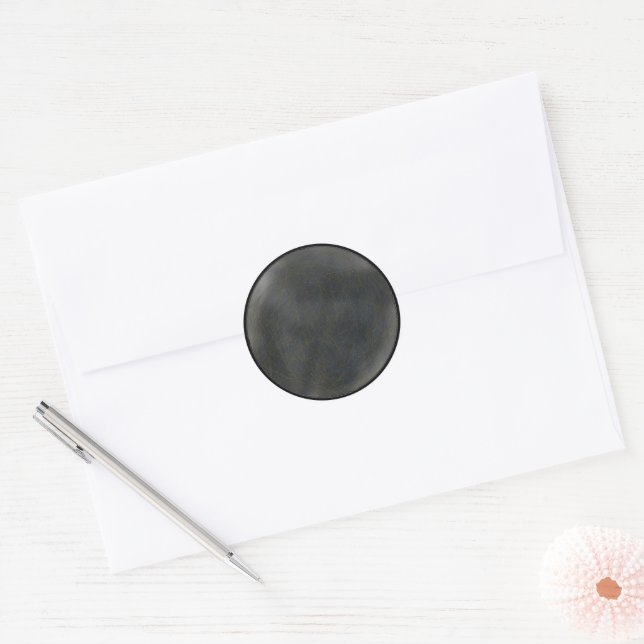 Black Sun Classic Round Sticker (Envelope)