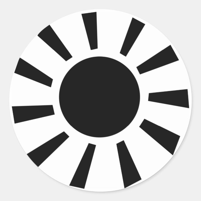 Black Sun Classic Round Sticker (Front)