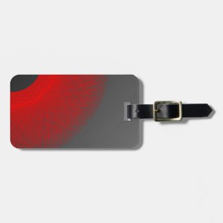 black sun red light luggage tag