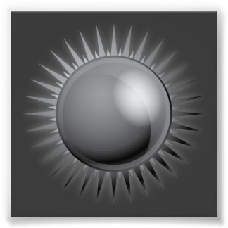 black-sun-vector BLACK GREY GRAY DARK METAL METALL Photo Print