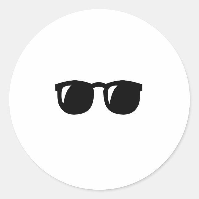 Black Sunglasses Classic Round Sticker (Front)