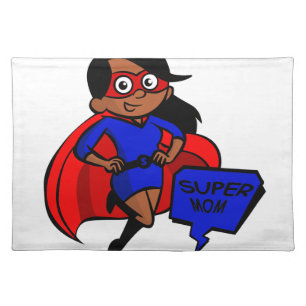 black super mom placemat