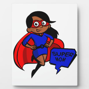 black super mom plaque