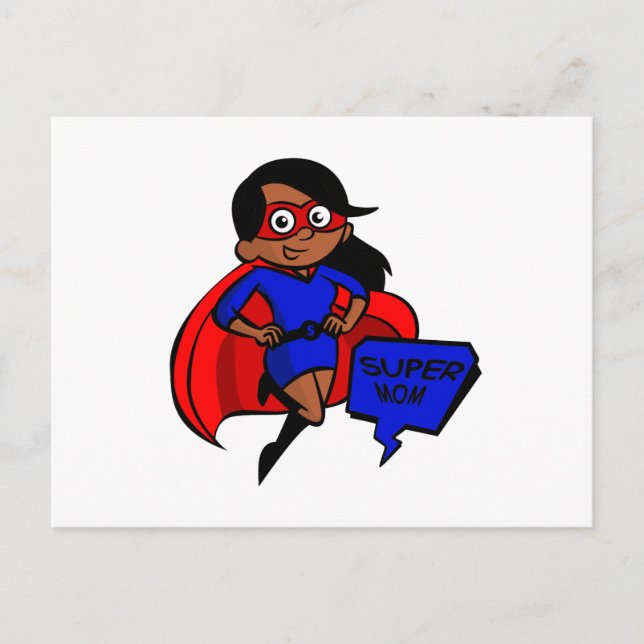 black super mom postcard (Front)
