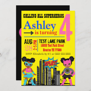 Black Superhero Invitation
