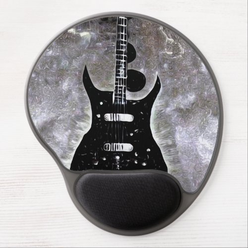 Black Surreal Electric Guitar Gel Mouse Pad