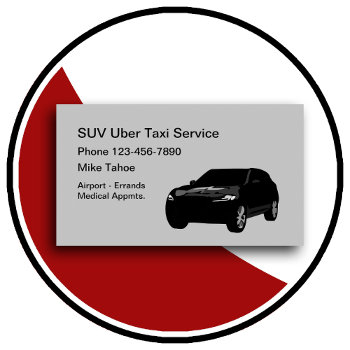 Black Suv Taxi Ride Share Car Business Card by Luckyturtle at Zazzle
