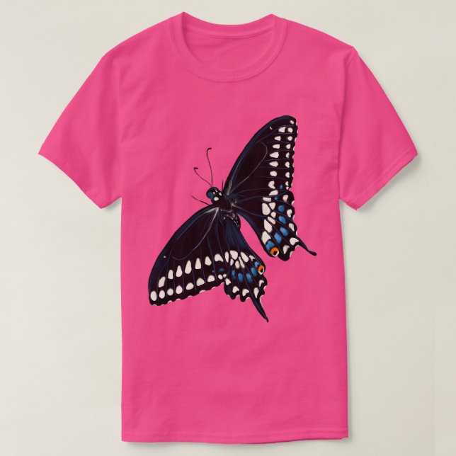 Black Swallowtail Butterfly 2 T-Shirt (Design Front)