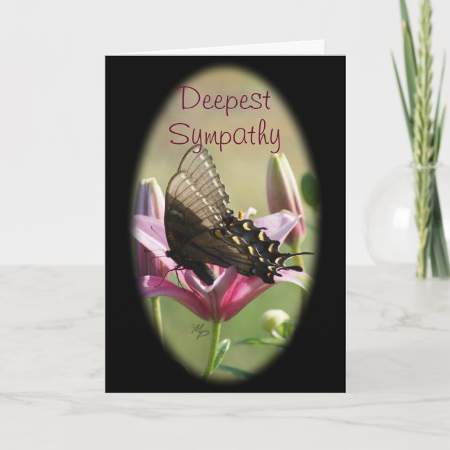 Black Swallowtail Sympathy Card-customize Card (Front)