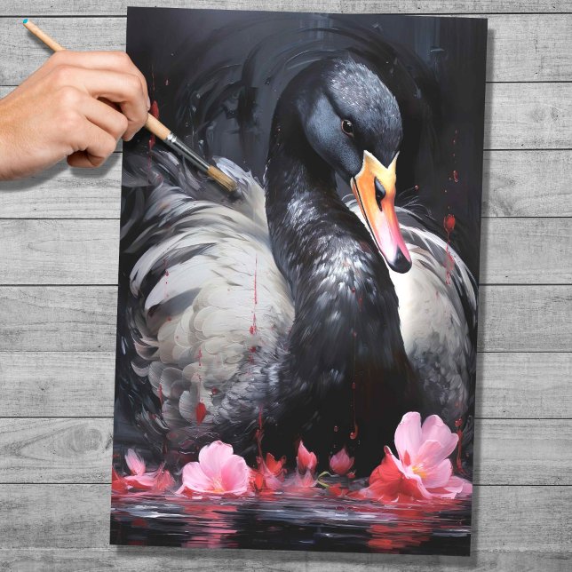 Black Swan 1 Decoupage Paper (Creator Uploaded)