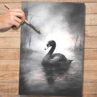 Black Swan 2 Decoupage Paper