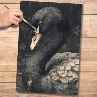 Black Swan 2 Decoupage Paper