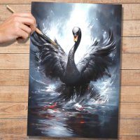 Black Swan 3 Decoupage Paper