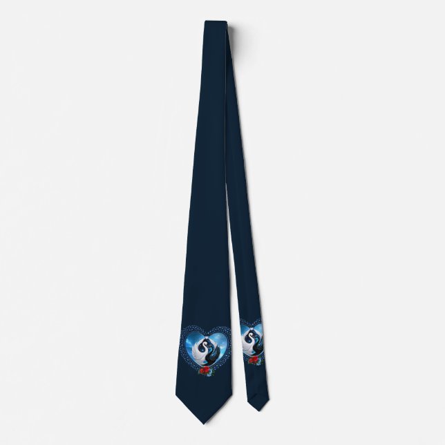 Black swan and a white swan neck tie (Front)